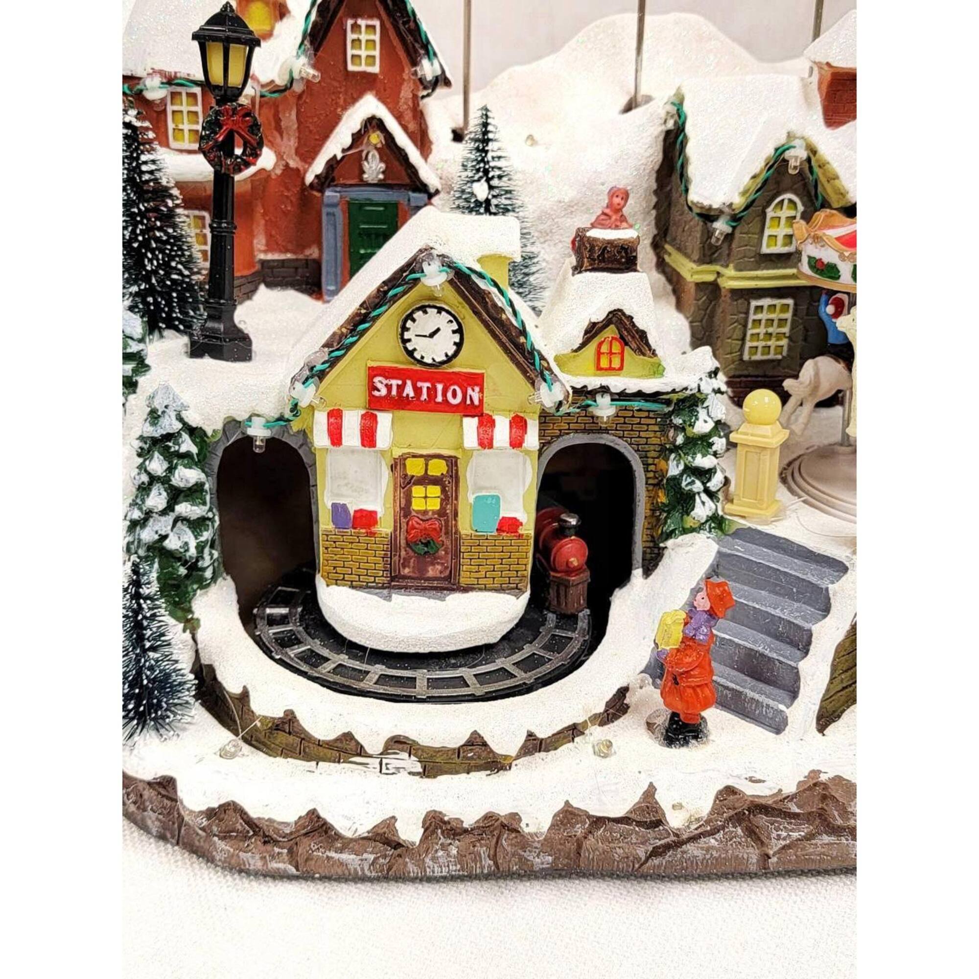 Wizardi 19.75" Snow-covered Christmas Village Decoration